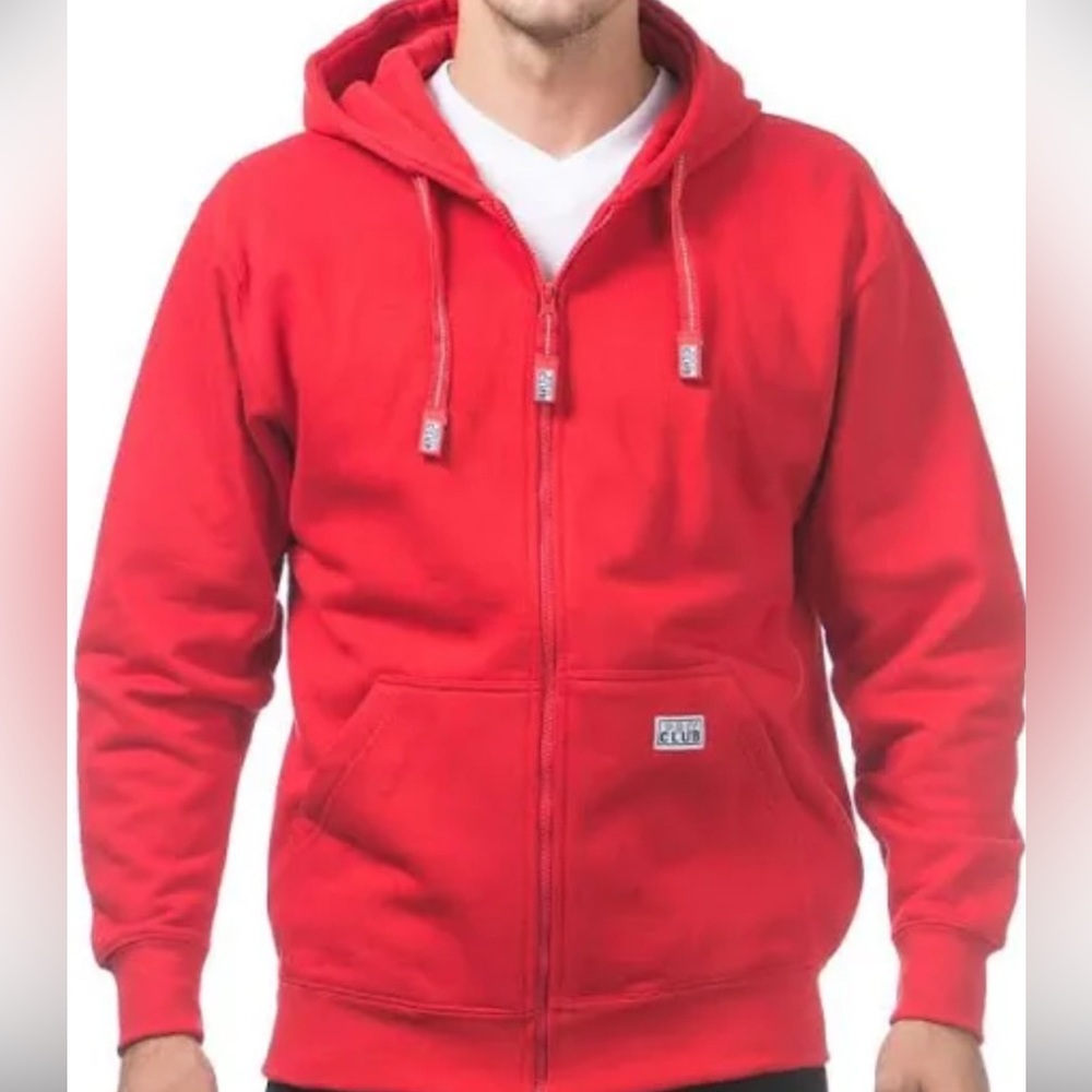 Red pro club zip up hoodie

Only worn 1 time